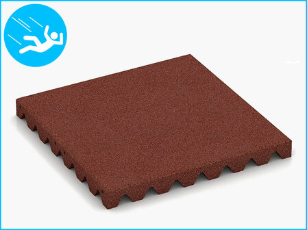 RubbertegelXL - Rubberen Speelplaatstegel 50x50x5,5 cm Rood - Bovenzijde